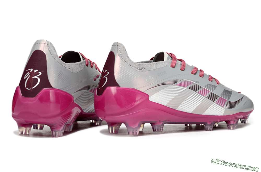 Unisex Adidas Predator 25 Elite FG Football Boots - Grey/Silver/Red 6