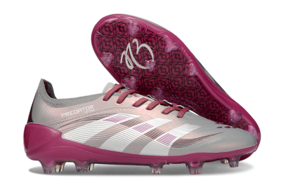 Unisex Adidas Predator 25 Elite FG Football Boots - Grey/Silver/Red