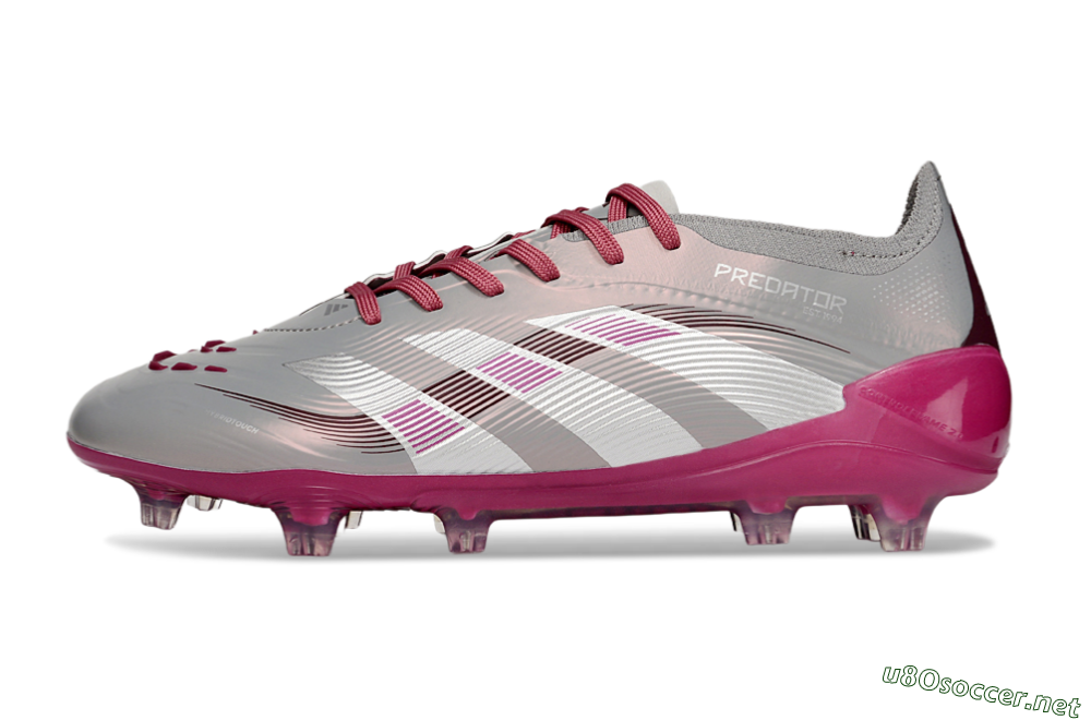 Unisex Adidas Predator 25 Elite FG Football Boots - Grey/Silver/Red 0