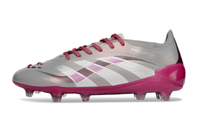 Unisex Adidas Predator 25 Elite FG Football Boots - Grey/Silver/Red