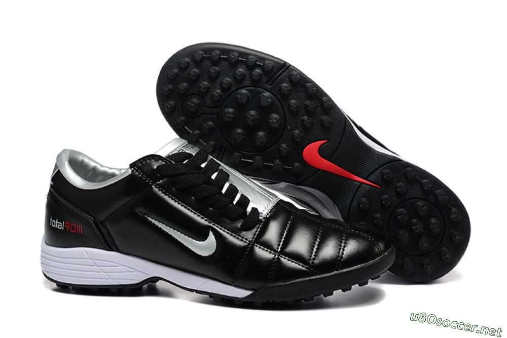 Men's Nike Total 90 III TF Football Shoes - Black/Silver/White 2