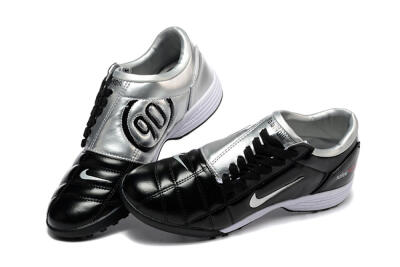 Men's Nike Total 90 III TF Football Shoes - Black/Silver/White