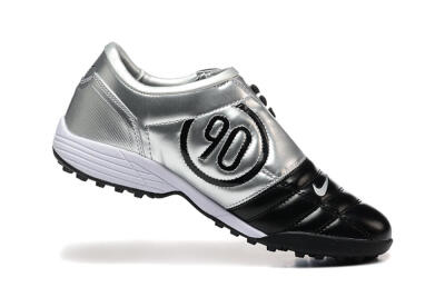 Men's Nike Total 90 III TF Football Shoes - Black/Silver/White