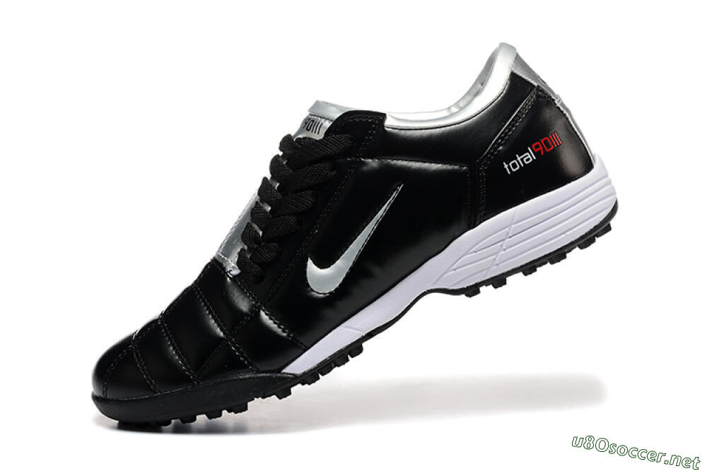 Men's Nike Total 90 III TF Football Shoes - Black/Silver/White 8