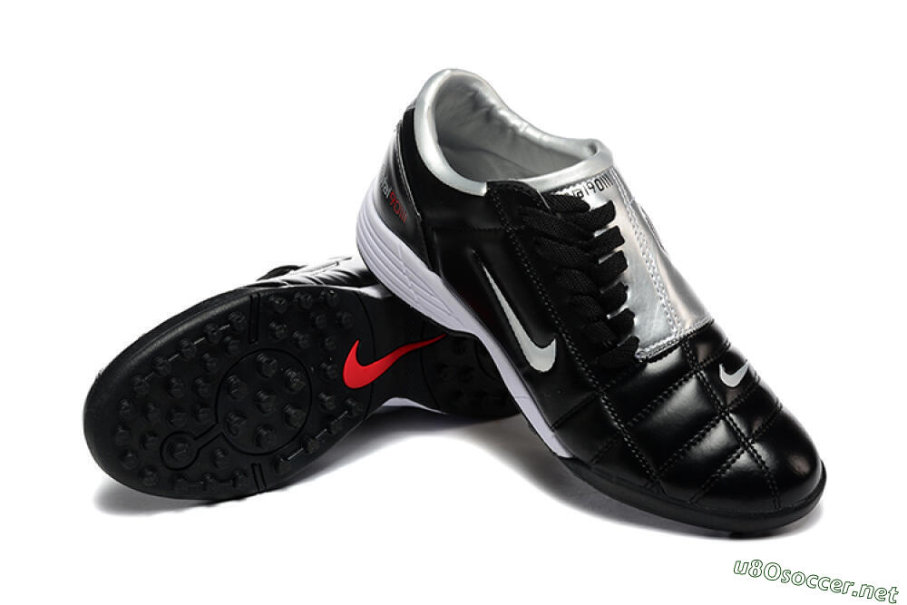 Men's Nike Total 90 III TF Football Shoes - Black/Silver/White 4