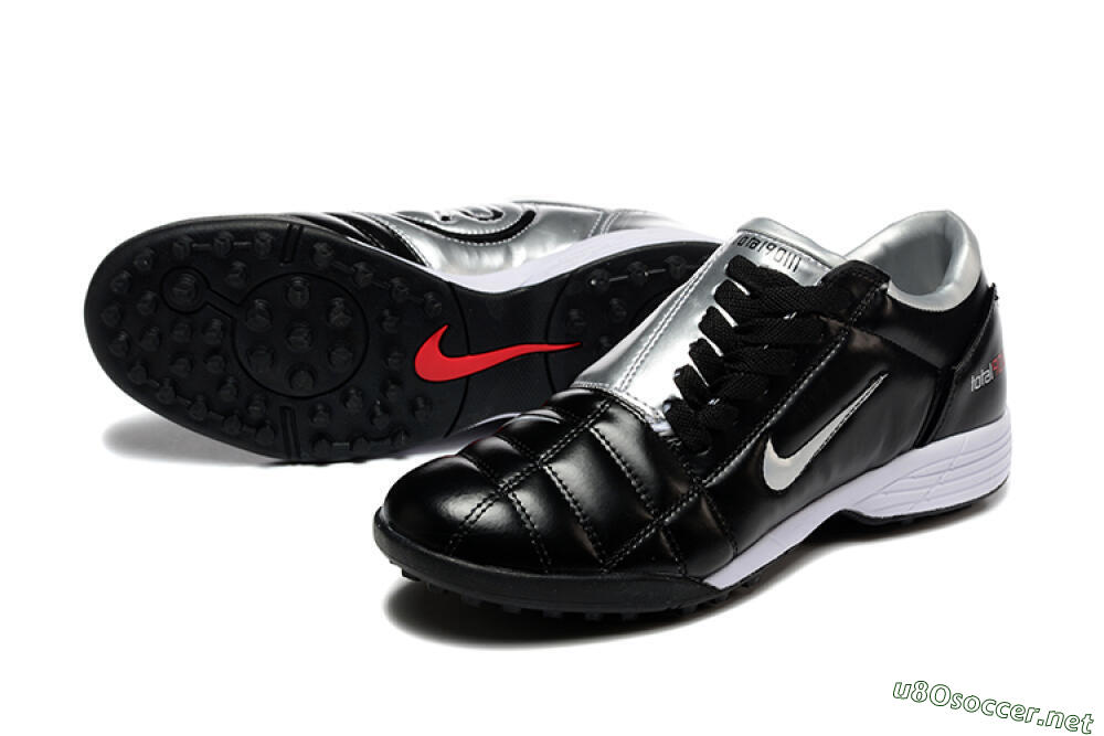 Men's Nike Total 90 III TF Football Shoes - Black/Silver/White 3