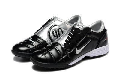 Men's Nike Total 90 III TF Football Shoes - Black/Silver/White