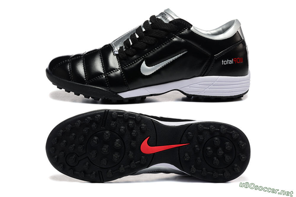 Men's Nike Total 90 III TF Football Shoes - Black/Silver/White 1