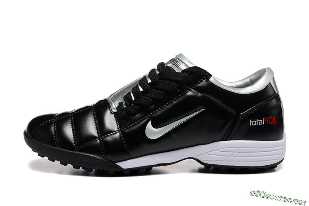 Men's Nike Total 90 III TF Football Shoes - Black/Silver/White 0