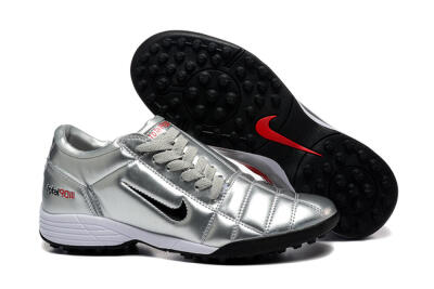 Men's Nike Total 90 III TF Football Shoes - Silver/Black/White