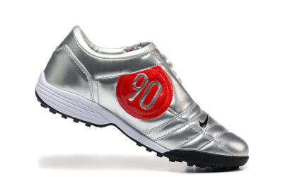 Men's Nike Total 90 III TF Football Shoes - Silver/Black/White