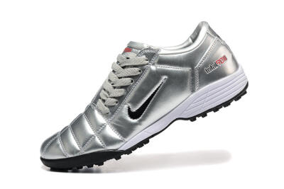 Men's Nike Total 90 III TF Football Shoes - Silver/Black/White