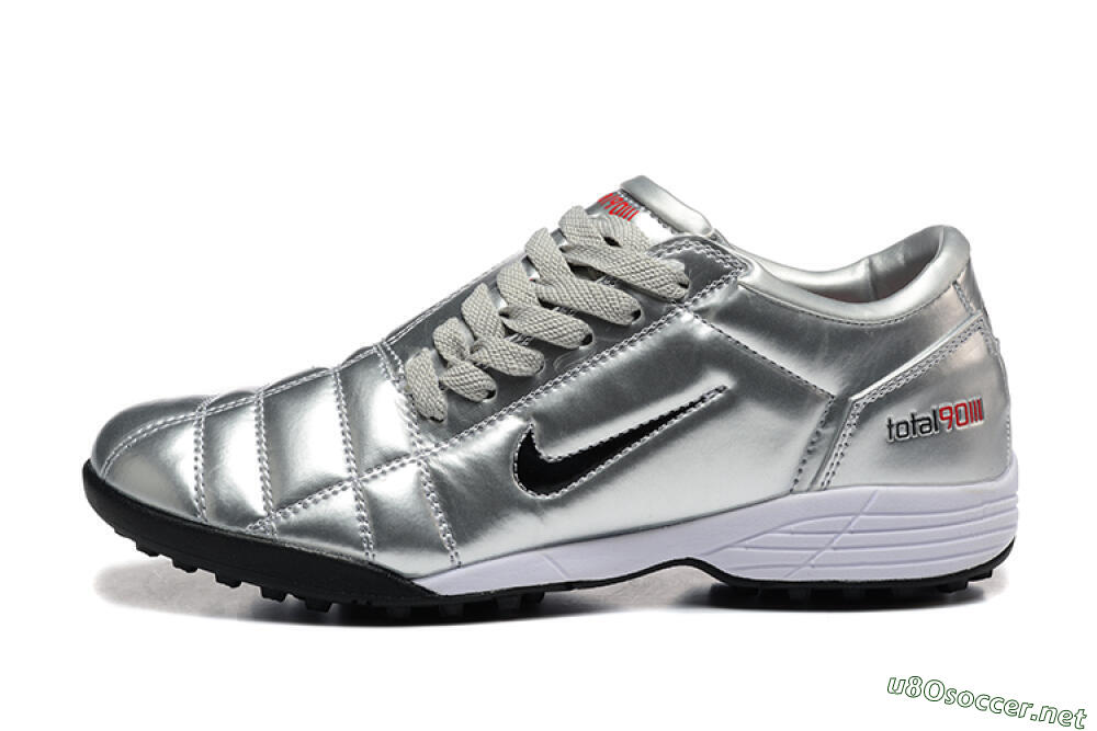 Men's Nike Total 90 III TF Football Shoes - Silver/Black/White 0