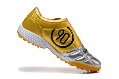 Men's Nike Total 90 III TF Football Shoes - Silver/Black/Yellow