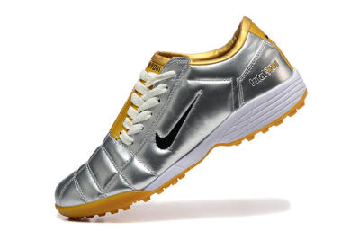 Men's Nike Total 90 III TF Football Shoes - Silver/Black/Yellow