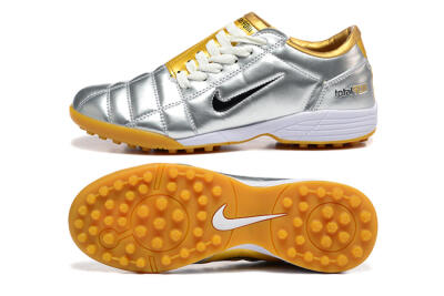 Men's Nike Total 90 III TF Football Shoes - Silver/Black/Yellow