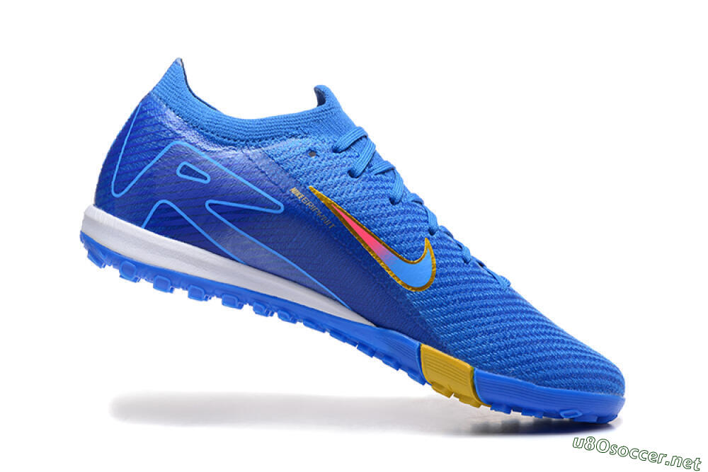 Men's Nike Air Zoom Mercurial Vapor 16 Elite TF Football Shoes - Blue/Gold/Pink 7