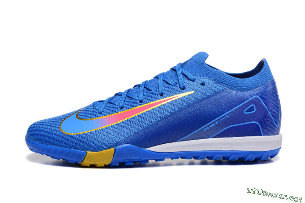 Men's Nike Air Zoom Mercurial Vapor 16 Elite TF Football Shoes - Blue/Gold/Pink 0