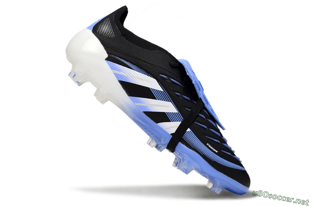 Unisex Adidas Predator 25 Elite Foldover Tongue FG Football Boots - Black/White/Blue 4