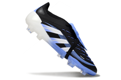 Unisex Adidas Predator 25 Elite Foldover Tongue FG Football Boots - Black/White/Blue