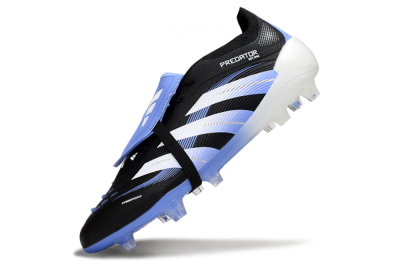 Unisex Adidas Predator 25 Elite Foldover Tongue FG Football Boots - Black/White/Blue