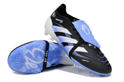 Unisex Adidas Predator 25 Elite Foldover Tongue FG Football Boots - Black/White/Blue