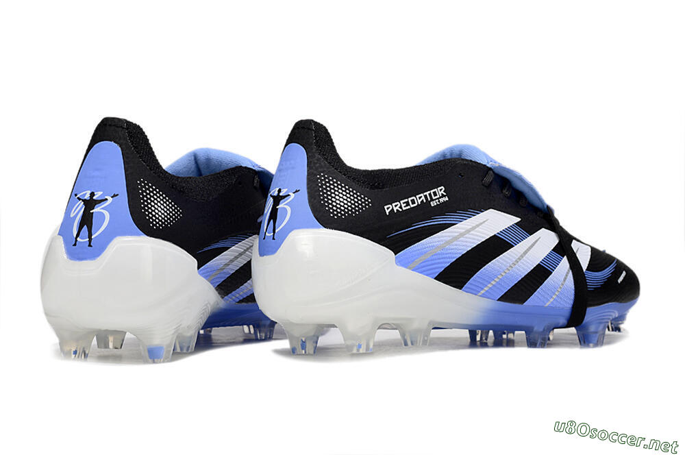 Unisex Adidas Predator 25 Elite Foldover Tongue FG Football Boots - Black/White/Blue 6