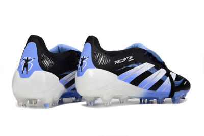 Unisex Adidas Predator 25 Elite Foldover Tongue FG Football Boots - Black/White/Blue