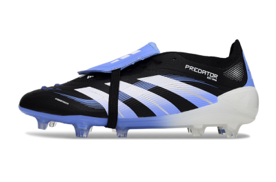 Unisex Adidas Predator 25 Elite Foldover Tongue FG Football Boots - Black/White/Blue