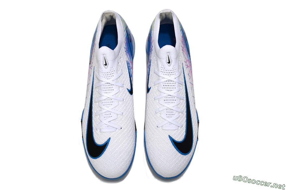 Unisex Nike Air Zoom Mercurial Vapor 16 Elite TF Football Shoes - White/Blue/Black 4
