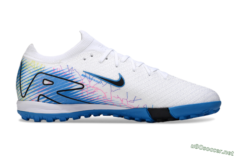 Unisex Nike Air Zoom Mercurial Vapor 16 Elite TF Football Shoes - White/Blue/Black 7