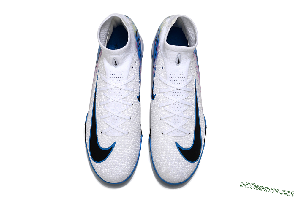 Unisex Nike Air Zoom Mercurial Superfly 10 Elite TF Football Shoes - White/Blue/Black 4