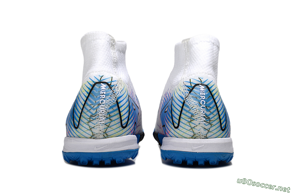Unisex Nike Air Zoom Mercurial Superfly 10 Elite TF Football Shoes - White/Blue/Black 5