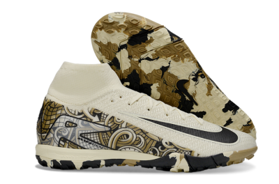 Unisex Nike Air Zoom Mercurial Superfly 10 Elite TF Football Shoes - Beige/Black/Brown