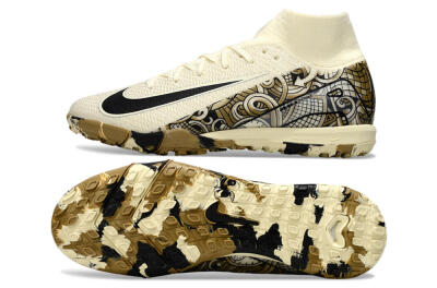Unisex Nike Air Zoom Mercurial Superfly 10 Elite TF Football Shoes - Beige/Black/Brown
