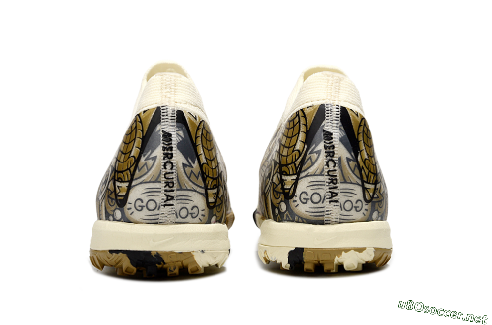Unisex Nike Air Zoom Mercurial Vapor 16 Elite TF Football Shoes - Beige/Black/Brown 5