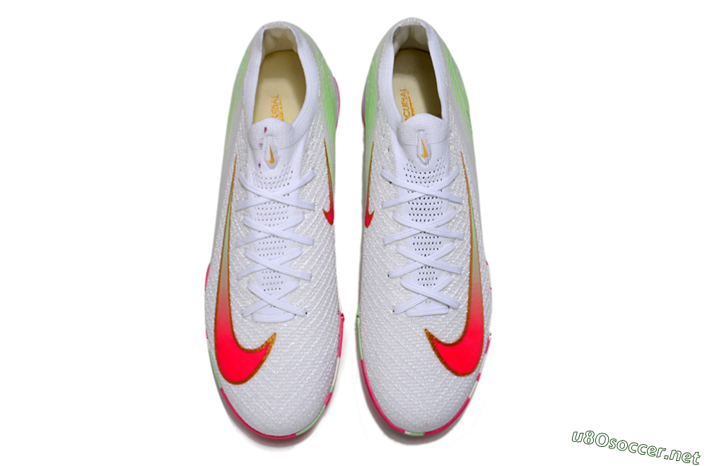 Unisex Nike Air Zoom Mercurial Vapor 16 Elite TF Football Shoes - White/Red/Gold 4