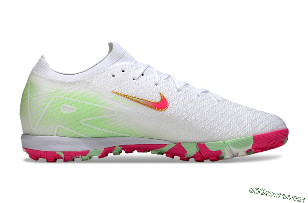 Unisex Nike Air Zoom Mercurial Vapor 16 Elite TF Football Shoes - White/Red/Gold 7