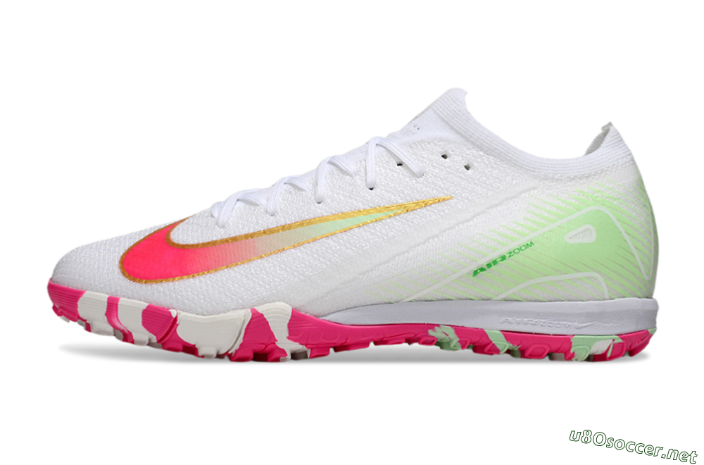 Unisex Nike Air Zoom Mercurial Vapor 16 Elite TF Football Shoes - White/Red/Gold 0
