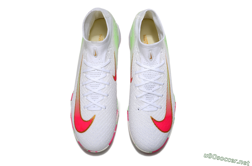Unisex Nike Air Zoom Mercurial Superfly 10 Elite TF Football Shoes - White/Red/Gold 4