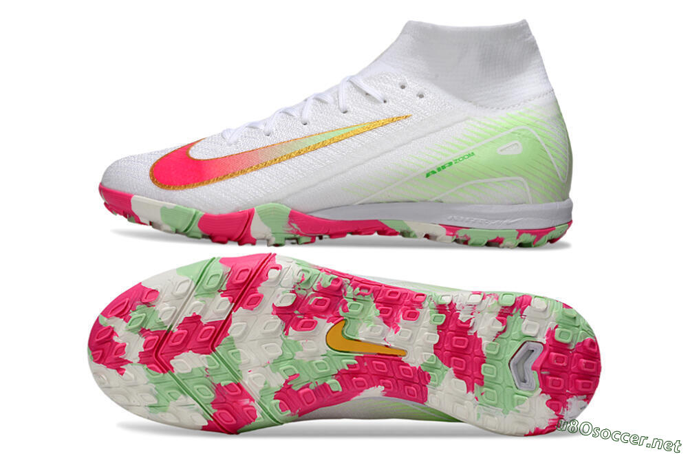 Unisex Nike Air Zoom Mercurial Superfly 10 Elite TF Football Shoes - White/Red/Gold 1