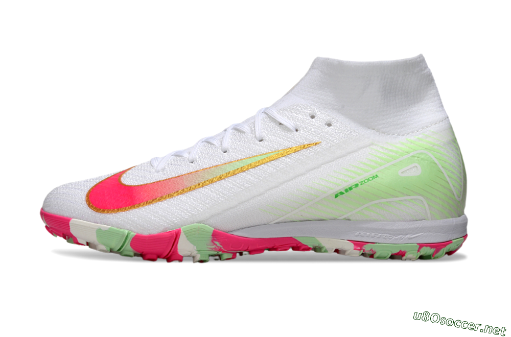 Unisex Nike Air Zoom Mercurial Superfly 10 Elite TF Football Shoes - White/Red/Gold 0