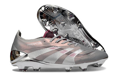 Unisex Adidas Predator 25 Elite FG Football Boots - Silver/Pink/Red