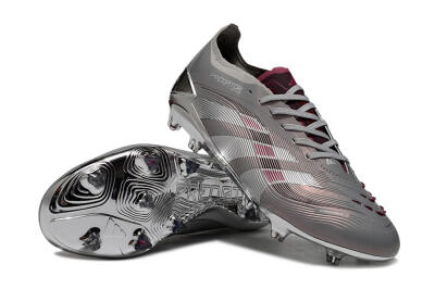 Unisex Adidas Predator 25 Elite FG Football Boots - Silver/Pink/Red