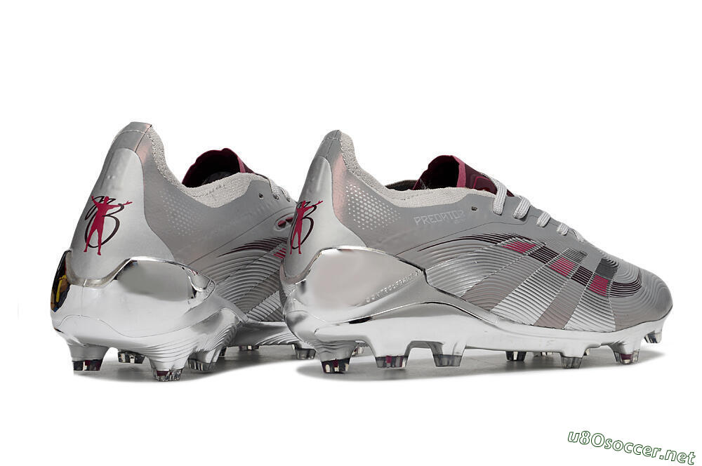 Unisex Adidas Predator 25 Elite FG Football Boots - Silver/Pink/Red 6
