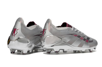Unisex Adidas Predator 25 Elite FG Football Boots - Silver/Pink/Red