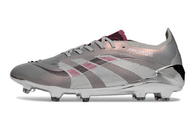 Unisex Adidas Predator 25 Elite FG Football Boots - Silver/Pink/Red