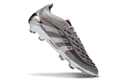 Unisex Adidas Predator 25 Elite FG Football Boots - Silver/Pink/Red