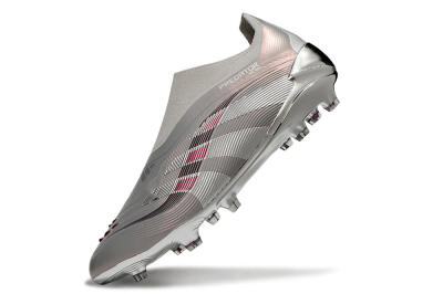 Unisex Adidas Predator 25 Elite Laceless FG Football Boots - Silver/Pink