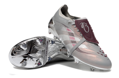 Unisex Adidas Predator 25 Elite Foldover Tongue FG Football Boots - Silver/Pink/Red